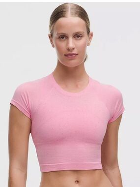 ✨SOLD OUT✨ Lululemon swiftly tech cropped short sleeve 2.0 in candy cloud/multi